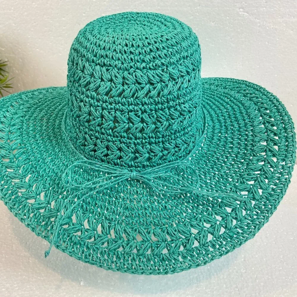 NWOT Scala Hand made Sun Hat 100% Paper Wide Brim